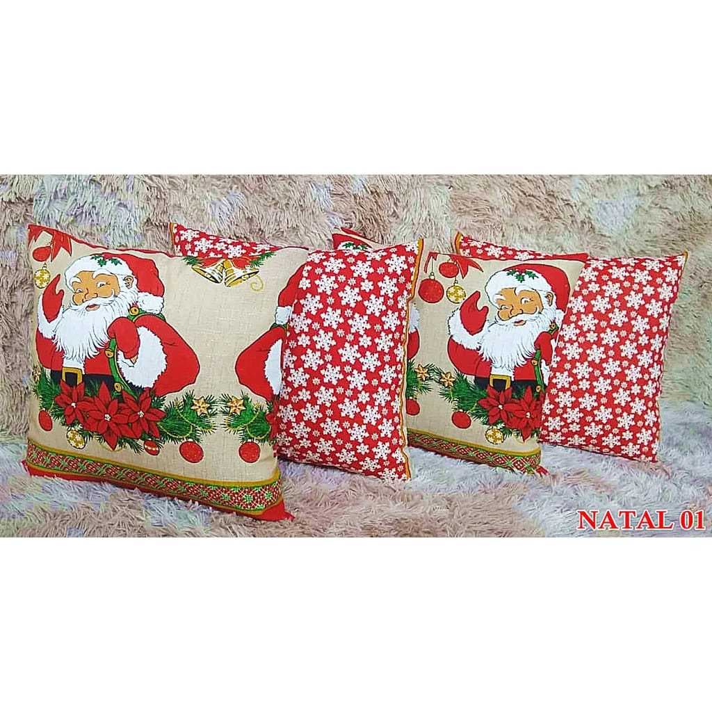 Kit/  4 Almofadas  Cheias de Natal Decorativas 44x45