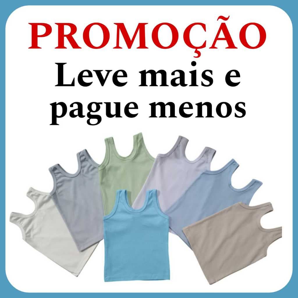 Camiseta Regata Bebê Infantil Malha Canelada Masculina Menino