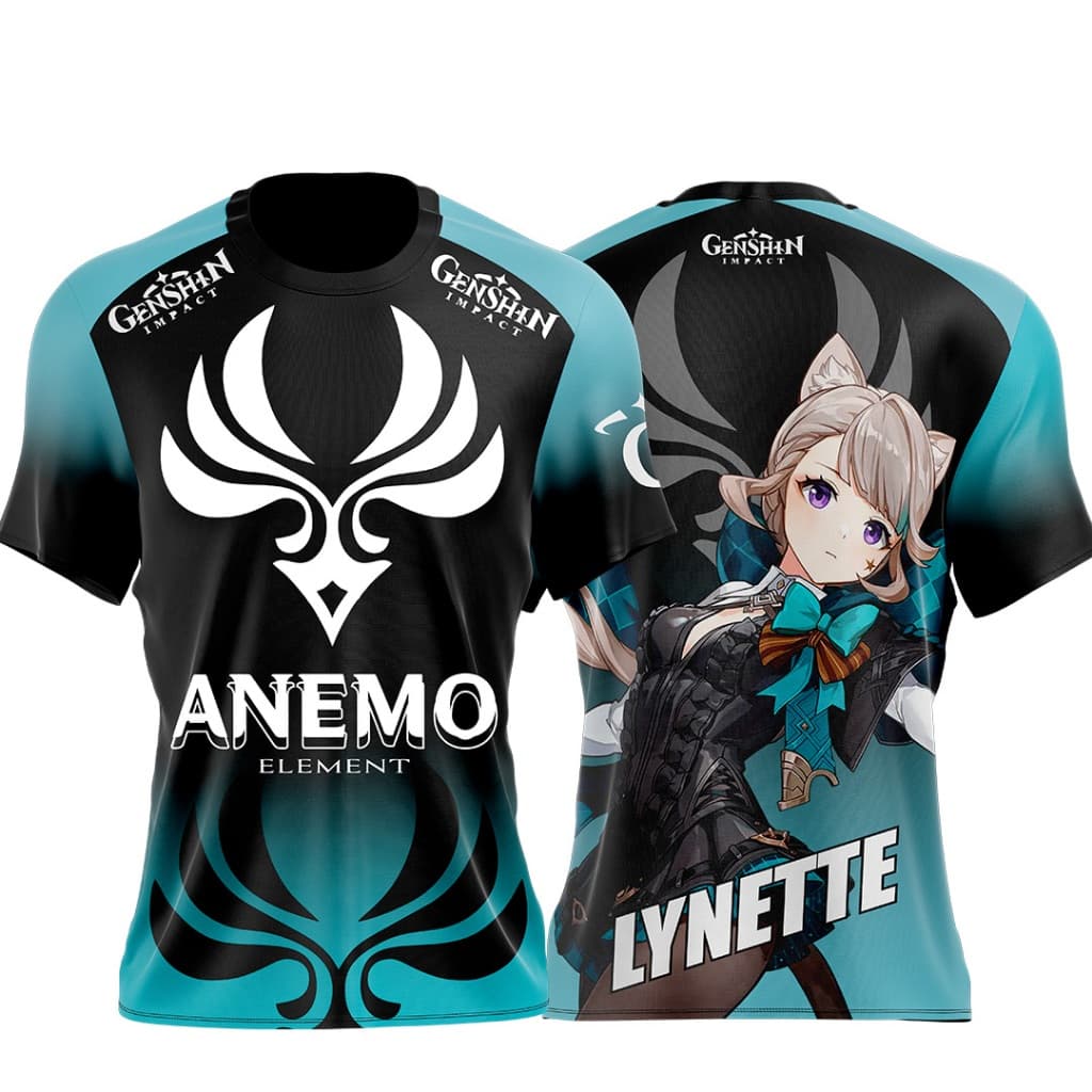 Camiseta Personalizada Genshin Impact Elementos personagens Camisa Game