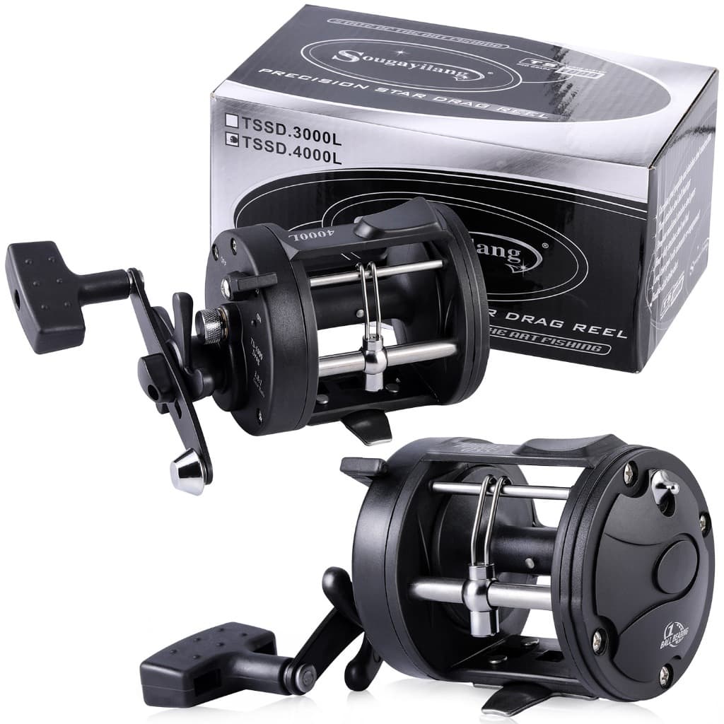 Sougayilang Nova Promoção Carretel De Pesca Mão Direita Preto Tambor Roda Fundida