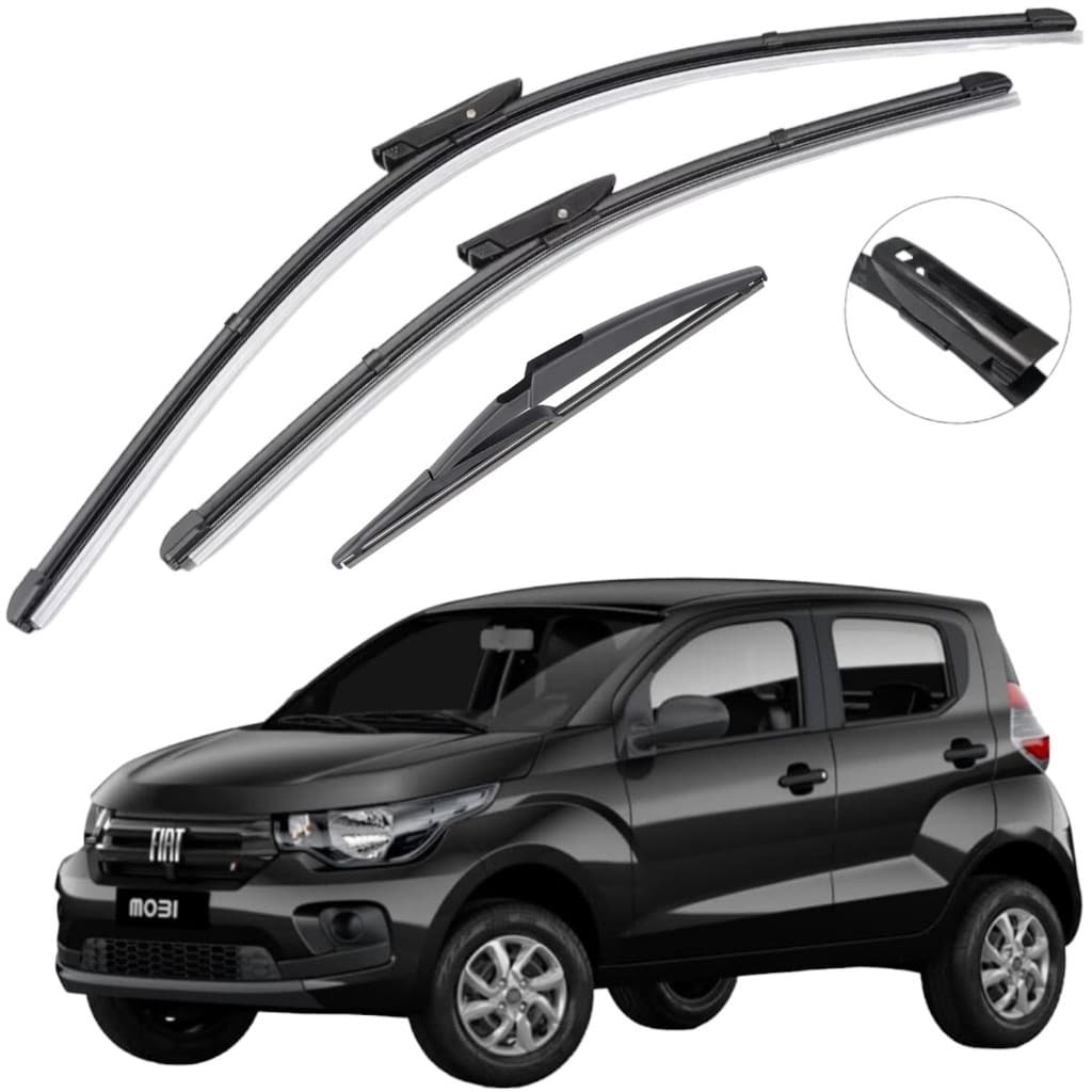 Kit Palhetas VClean Silicone Limpeza Silenciosa Fiat Mobi 2020 a 2025