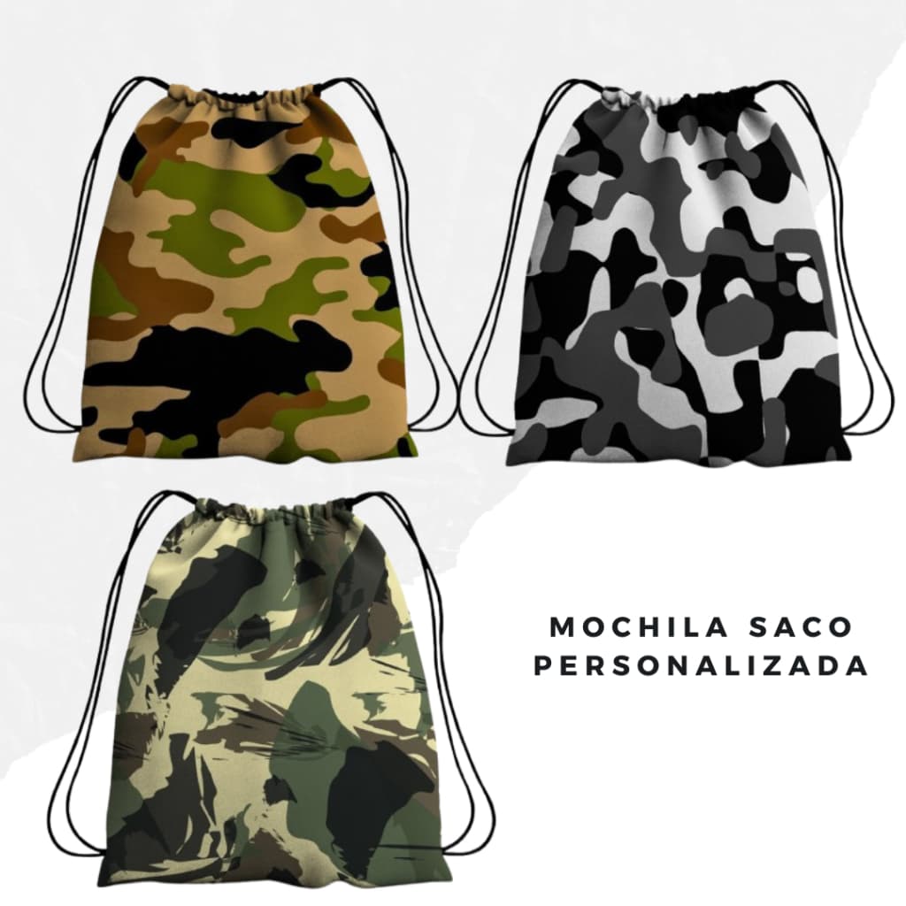 Mochila Saco Camuflada Bolsa Personalizada - Design Militar, Ideal para Academia, Esportes, Aventuras e Dia a Dia