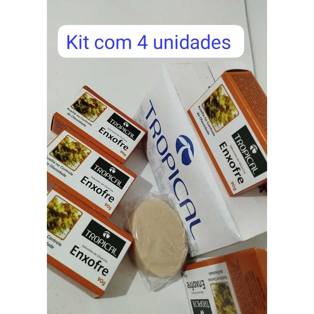 Kit com 4 unid. Sabonete de Enxofre - ORIGINAL TROPICAL -cuidado facial para oleosidade e espinhas
