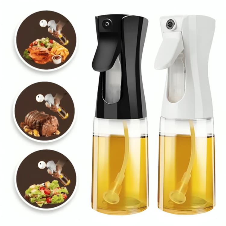 Kit Spray Borrifador 200ML Azeite Vinagre Culinário Pulverizador Galheteiro Em Acrílico