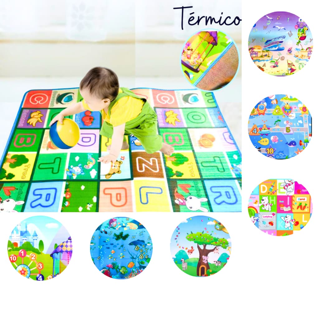 Tapete Infantil Termico Bebe 120X90cm Atividades Educativo