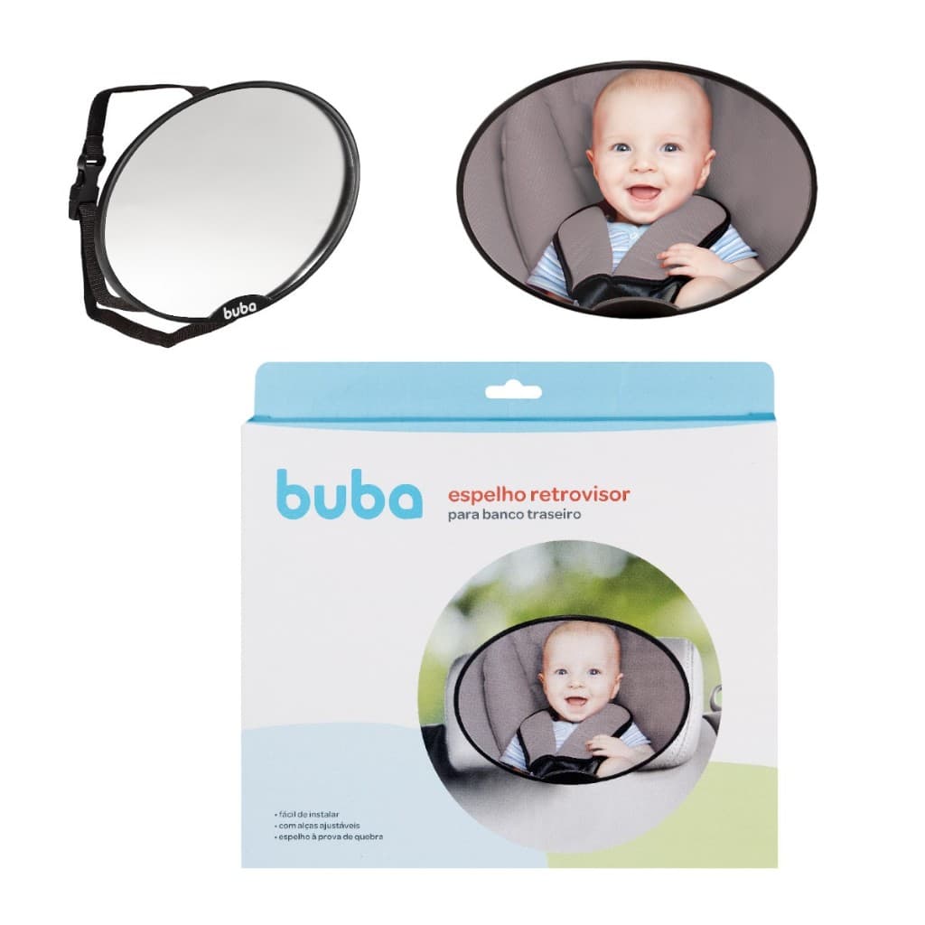 Espelho Retrovisor de Bebê Conforto Grande Buba Para Banco Traseiro