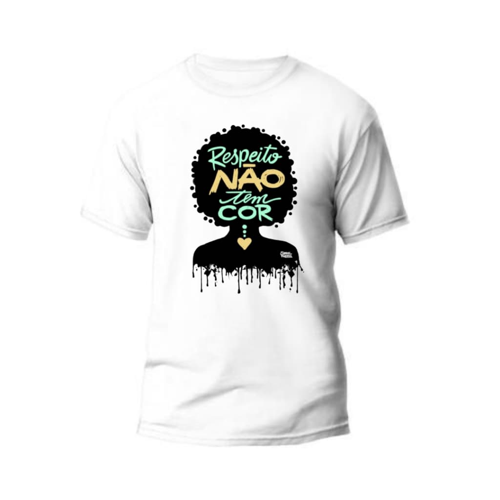 Camisa Branca Tema Consciência Negra T-shirt 100% Algodão Unissex Envio Expresso.