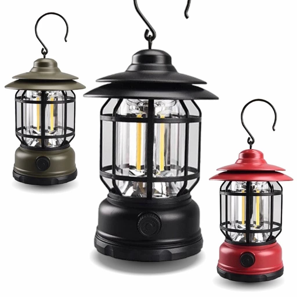 Luminária Led Retrô Candieiro Lamparina Lampião Lâmpada Led Decoração Recarregável acampamento