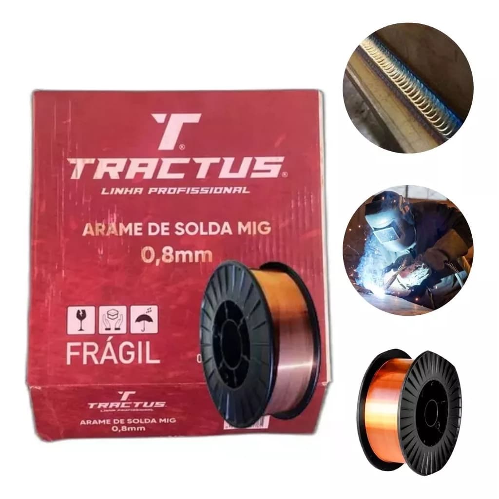 Arame Solda Mig 0.8mm Carretel Com 5kg Uso Com Gás
