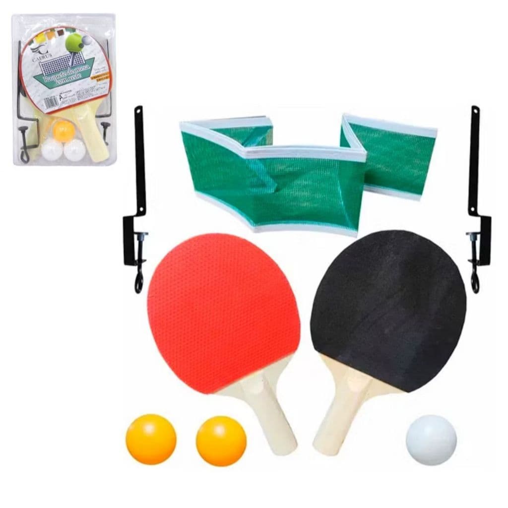 Raquete De Ping Pong 2 Raquete + 3 Bolinhas Acompanha Uma Rede