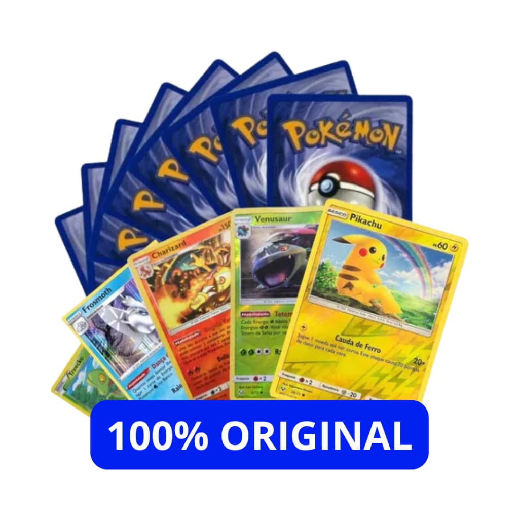 Cartas Pokémon Brilhantes Lote Com 20 50 80 Ou 100 Cartas Colecionáveis Infantil