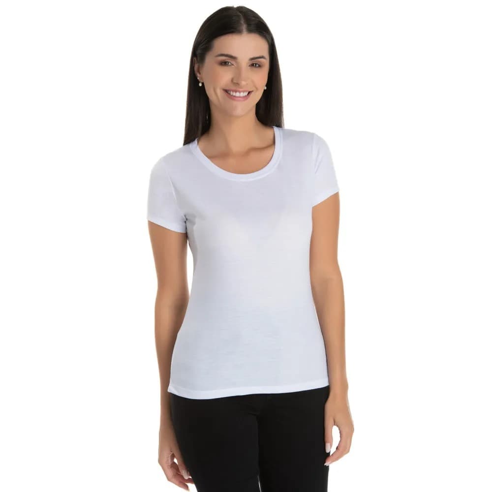 Camiseta Baby Look 100% Poliéster para Estampar Sublimação
