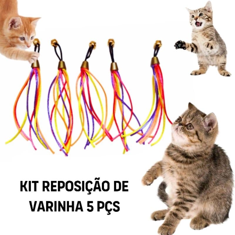 ponta para varinha do Gato kit reposição para varinha 5 pçs com sininho