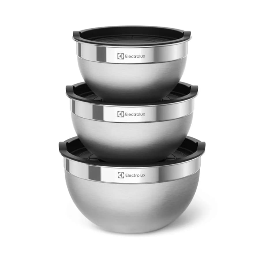 Conjunto de Bowls Electrolux Tigelas de Inox com Tampa Plastica - Electrolux - bacia inox bowl inox