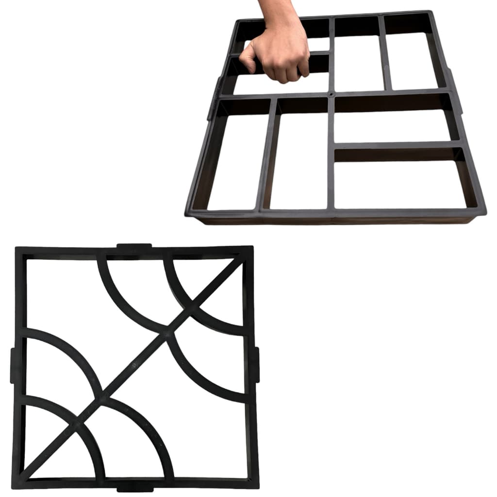 Kit 2 Formas Moldes P/ Piso Garagem Passagem Veiculo Concreto Calçada Decorada Jardim Easy Piso