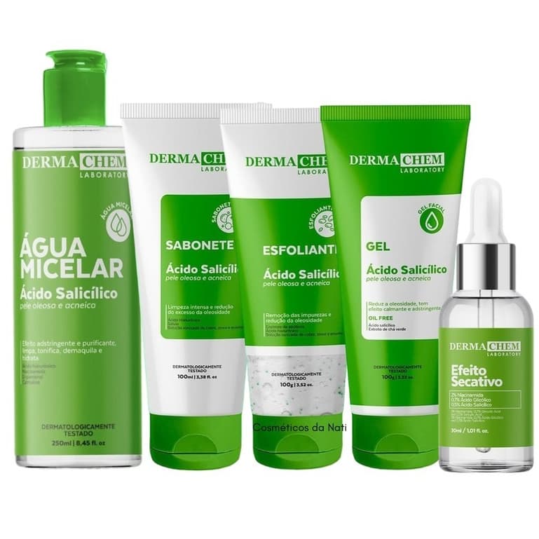 Kit Limpeza de Pele Oleosa Skin Care Dermachem Autocuidado