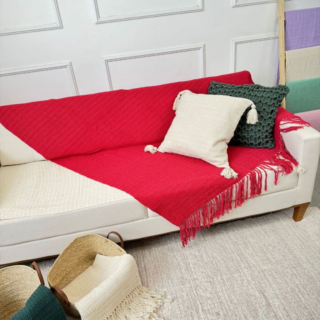 Kit Natal Completo Para Cama Sofá ( Xale favo de mel + 2 Capas De Almofada )