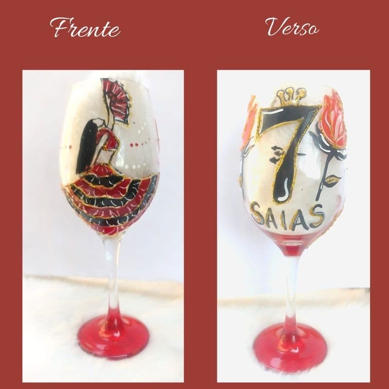 Taça para pombagira e cigana. Taça decorada umbanda. Pombogira 7 saias, Maria Padilha... Taça de vidro pintada á mão.