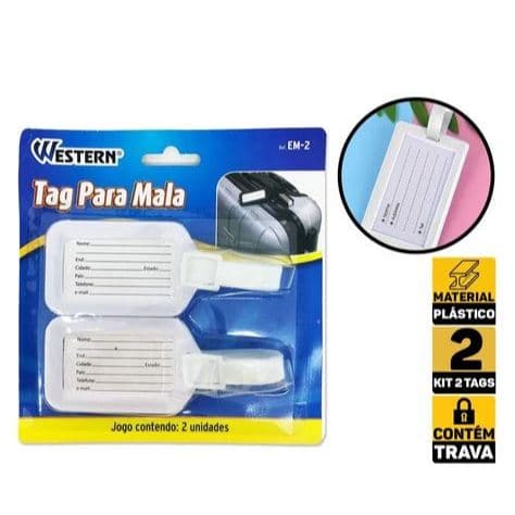 Kit 02 Etiqueta Tag Mala Viagem Identificação De Mala Bag Western EM-2