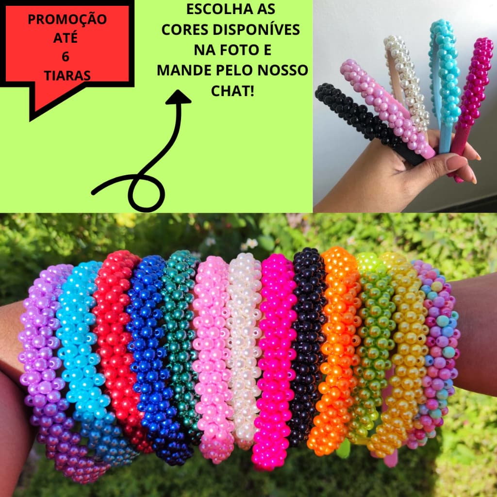 Até 6 unidades  sortidas de Tiara de pérolas acessórios cabelo luxo delicada