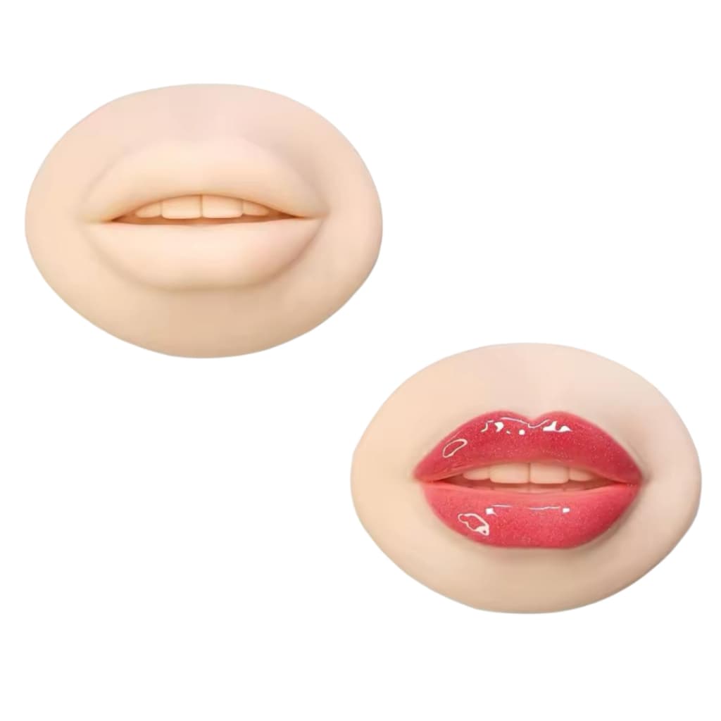 Lábio em Silicone Para Treino de Preenchimento Labial e Micropiguimentação Labial Molde Reutilizável