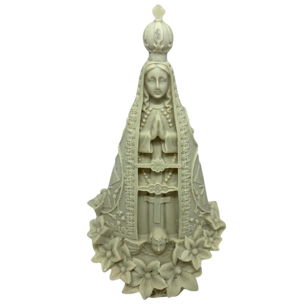 Nossa Senhora Aparecida Com Flores Manto Bordado 21,5 cm
