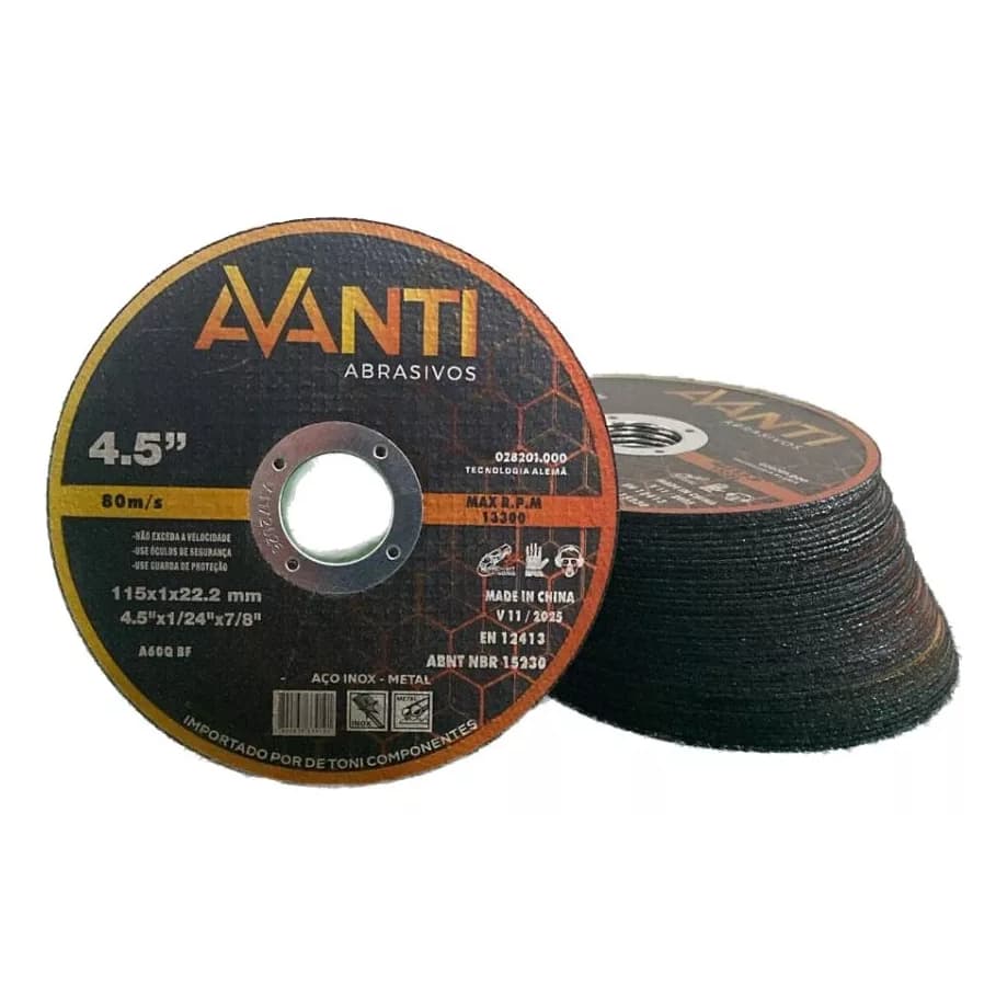 Disco De Corte Extra Fino Avanti 4.1/2 X 1mm 50 PEÇAS