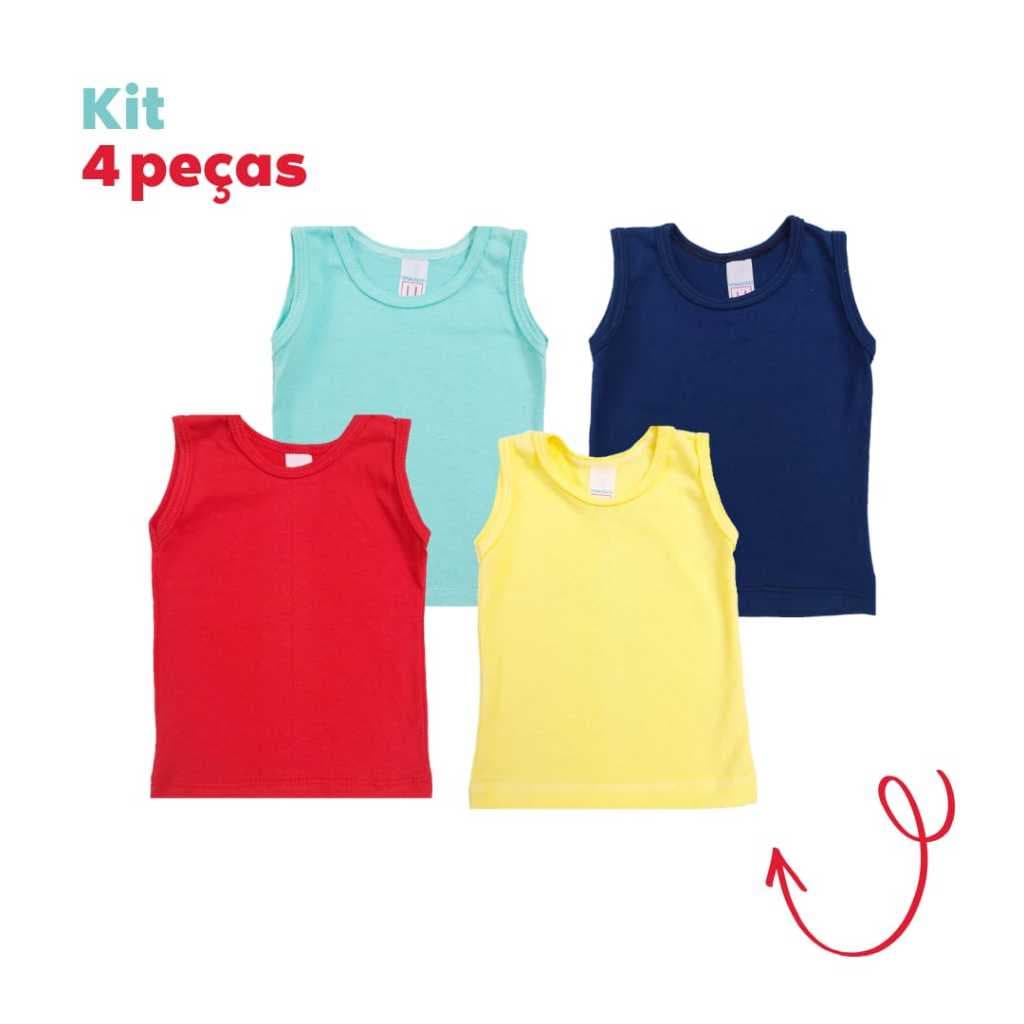 Kit 4 Peças Camisetas Lisas/ Cores Variadas Promoção