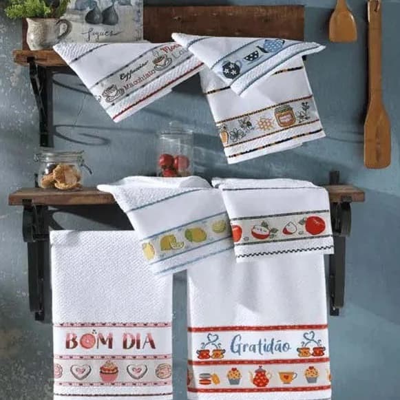 Kit 3 Panos de Copa Dohler Vigo Algodão 45cm x 70cm SORTIDOS