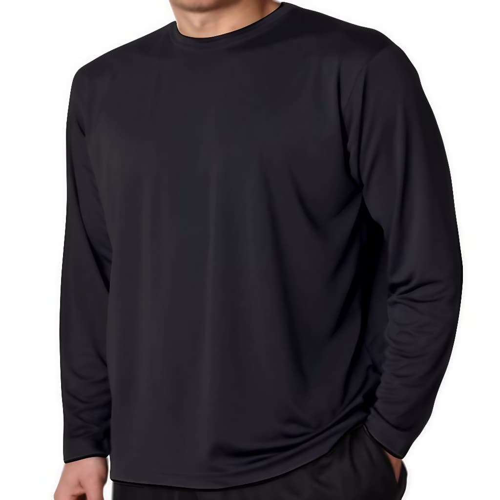 Camisa Manga Longa Masculina Camiseta Básica Sem Estampa 100% Algodão 30.1 Costura Reforçada OFERTA
