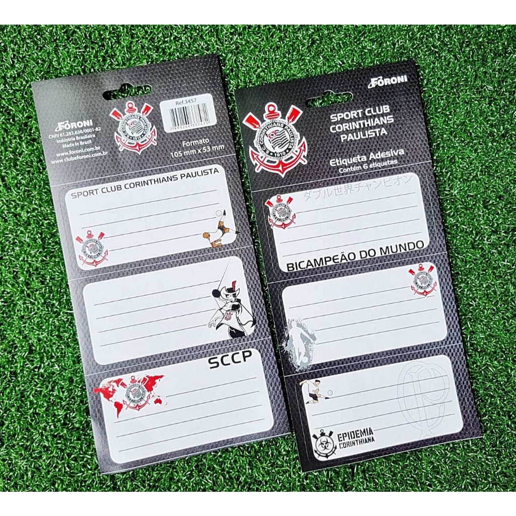 Etiqueta Escolar Corinthians c/6 Oficial Foroni Adesivo 3457