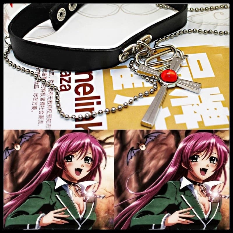 Colar  Rosario Vampire  Moka Akashiya Cosplay Produto no Brasil