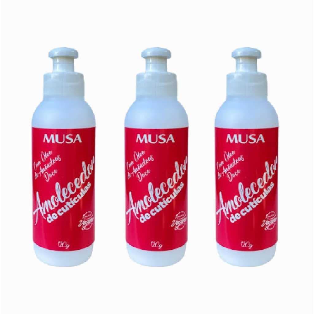 Kit Com 3 Unidades De Amolecedor De Cutículas Com Óleo De Amêndoas Musa 120g Cada