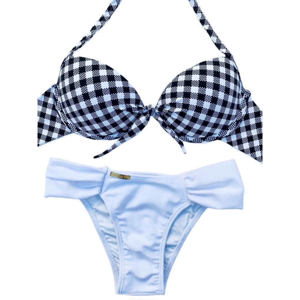 Conjunto Biquini Meia Taça Com Bojo Amarração Calcinha Borboleta Forrada Lançamento Moda Praia Tendencia Verão