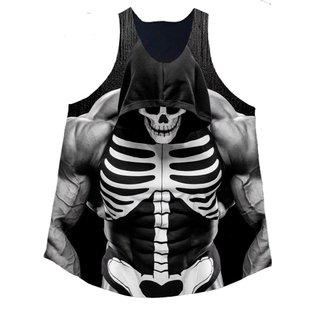Regata cavada masculina treino musculação academia Skul art5