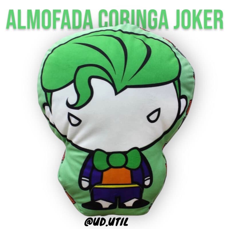 Almofada DC Comics Aveludada Formato Do Coringa Joker Original Presente Geek