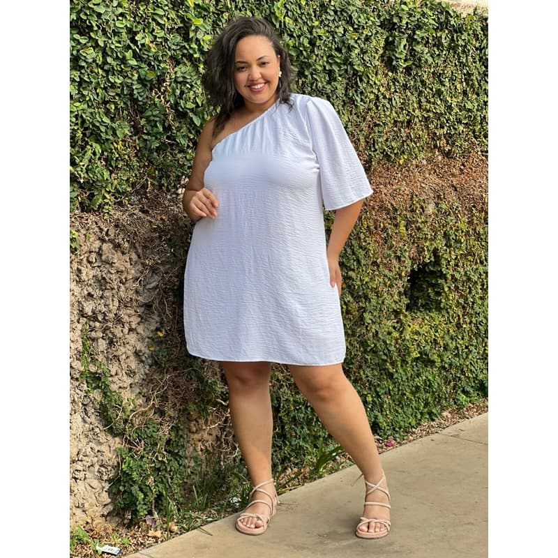 Vestido Feminino Plus Size Curto Branco Com Forro E Faixa Mula Manca Tecido Duna Gestante Casamento Chá De Revelação