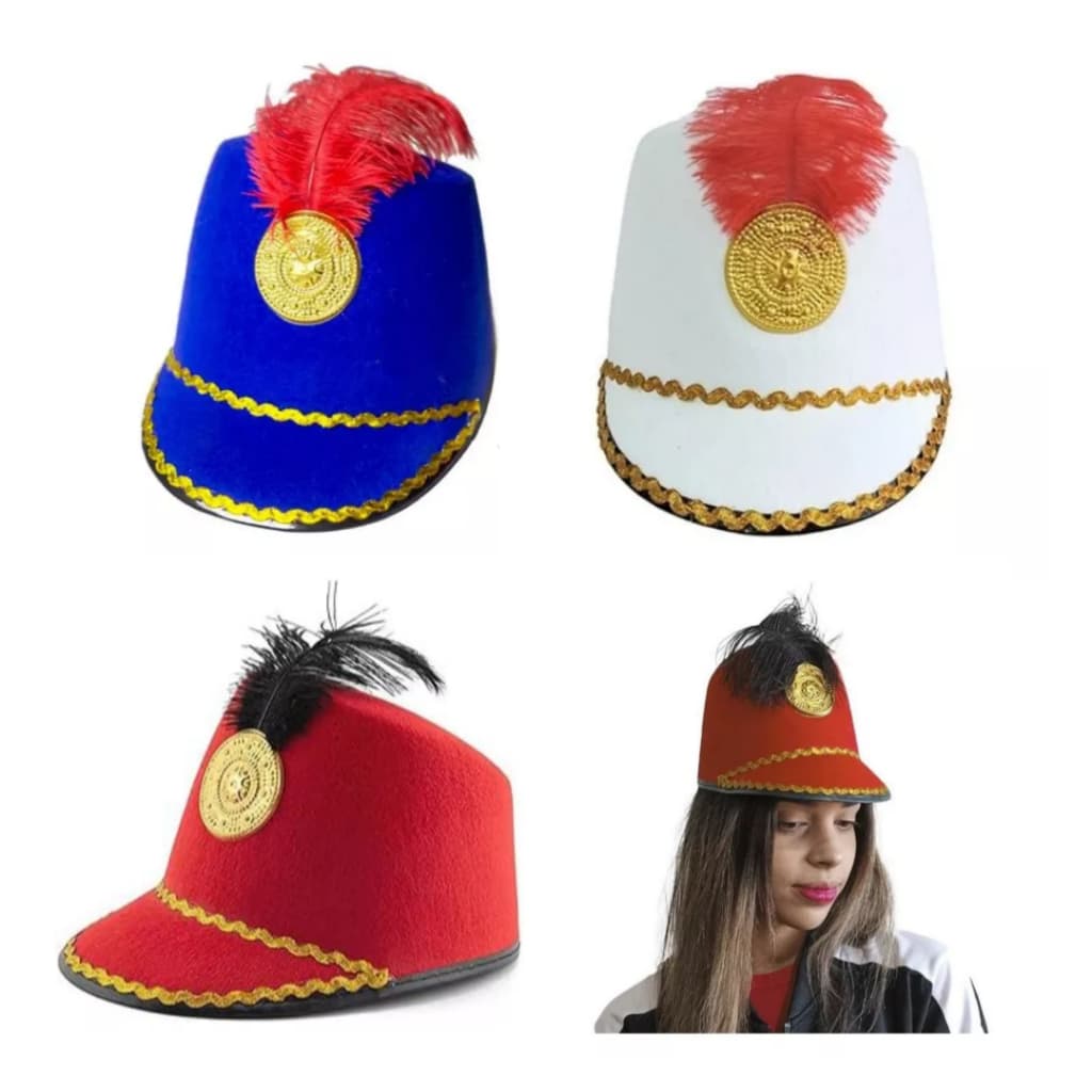 Chapéu Estilo Paquita Com Pena Festa Fantasia Carnaval Clássico