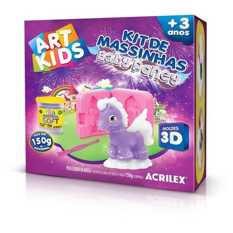 Massa Para Modelar Criativa Art Kids Baby Poney 2 150g Acrilex
