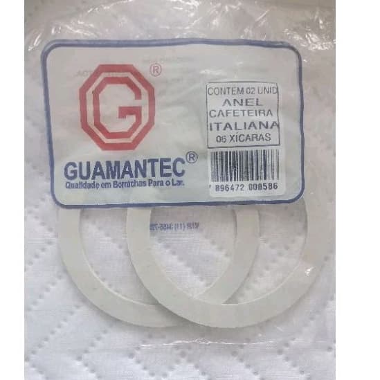 Jogo com 2 borrachas anel de vedação para cafeteira italiana 6 xicaras _Guamantec