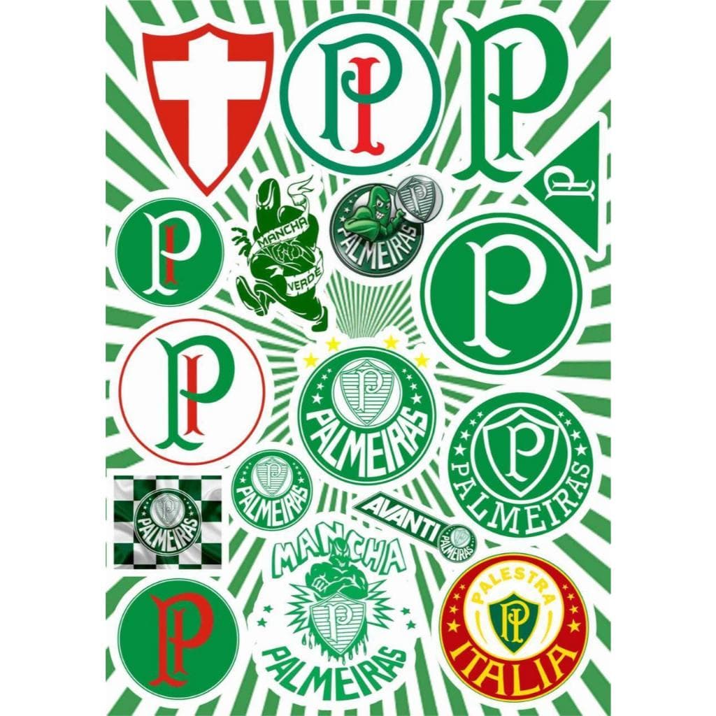 Cartela De Adesivos Personalizados Time Mancha Verde - Palmeiras Carro Moto Bike Motocross Caminhão Super Qualidade