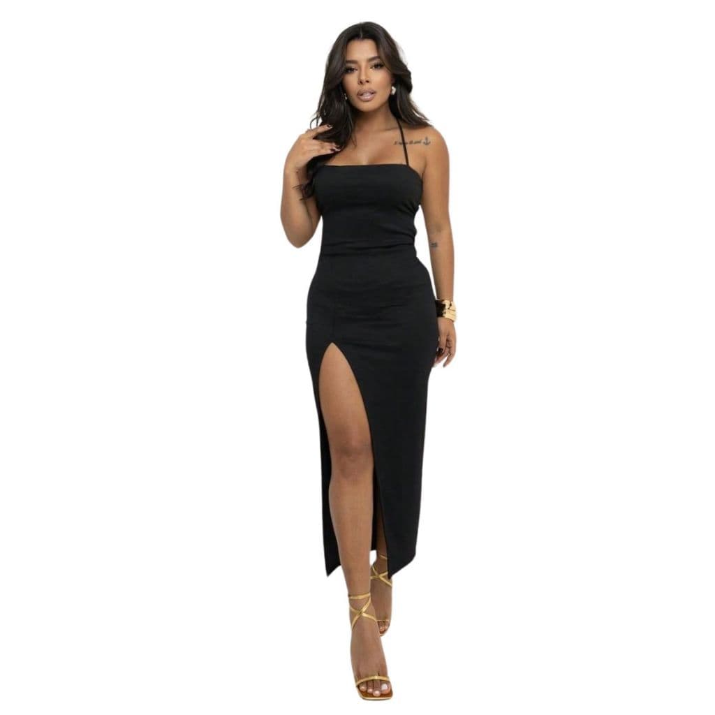 Vestidos Femininos Longo Elegante Baile Fenda Alça Fina Luxo Moda Festa Balada Estiloso Euphoria