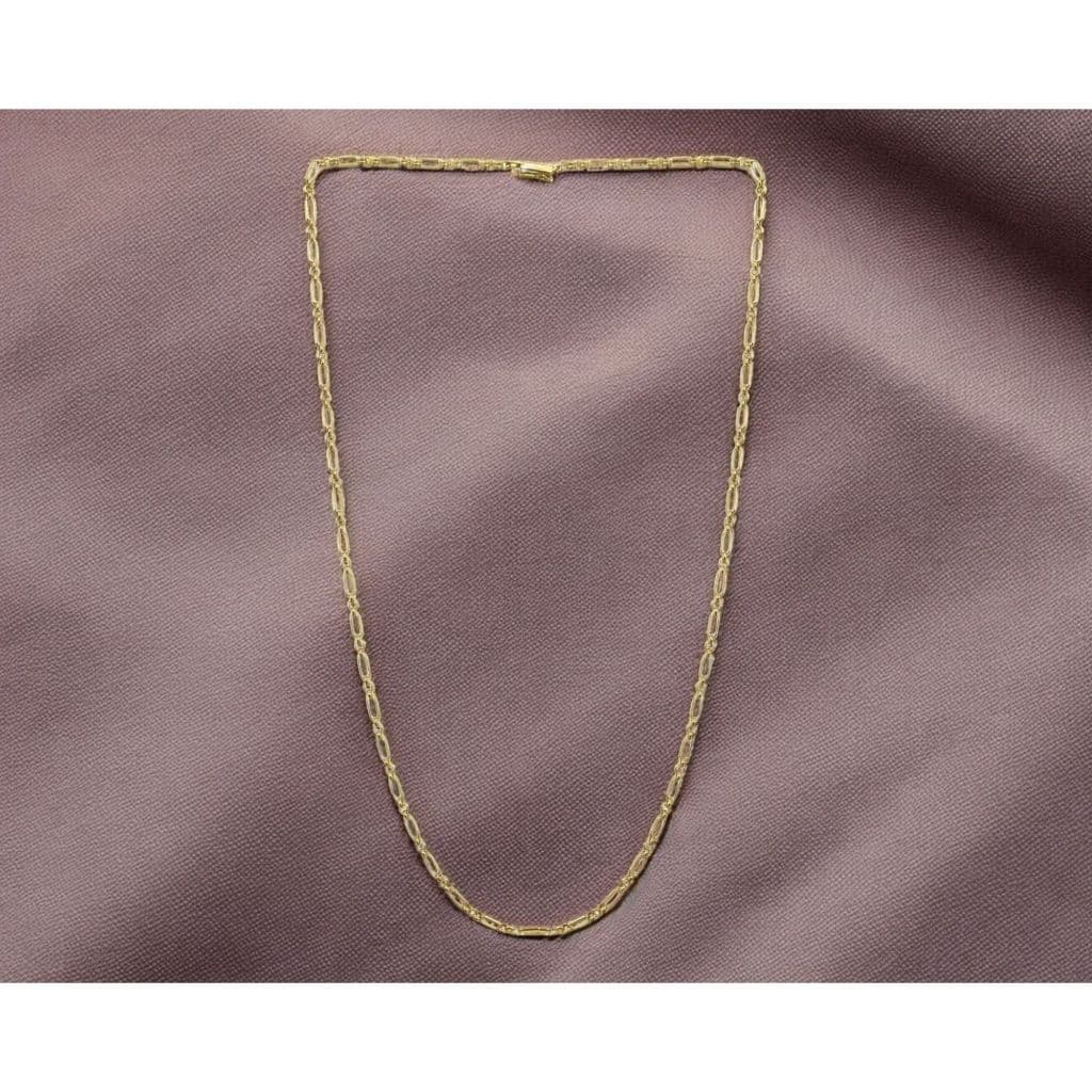 Colar Masculino Banhado a Ouro Semi Joia Elos Grumet Fina Dourada Antialérgica 60CM Fecho Gaveta
