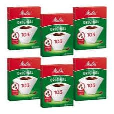 Kit 6 Caixa Filtro De Papel Café Melitta 103 Com 30 Un Cada