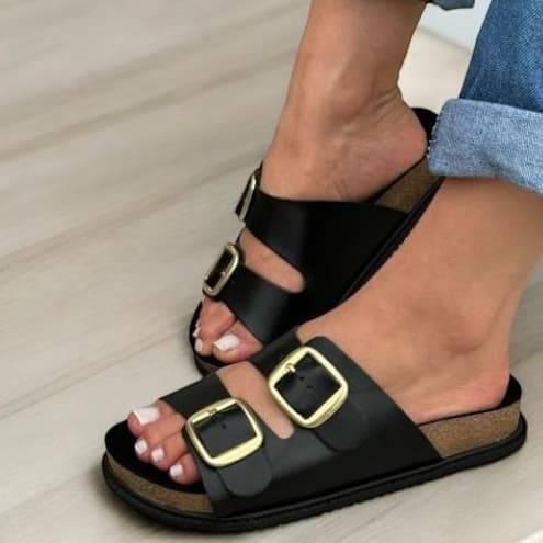 Sandalia Feminina Fivela Birken Papete Lançamento Beira Rio Original