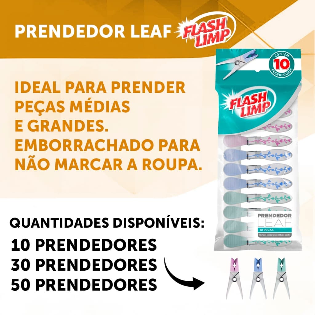 Kit Prendedores de Roupas Flash Limp Emborrachado 10 30 OU 50 PRENDEDOR