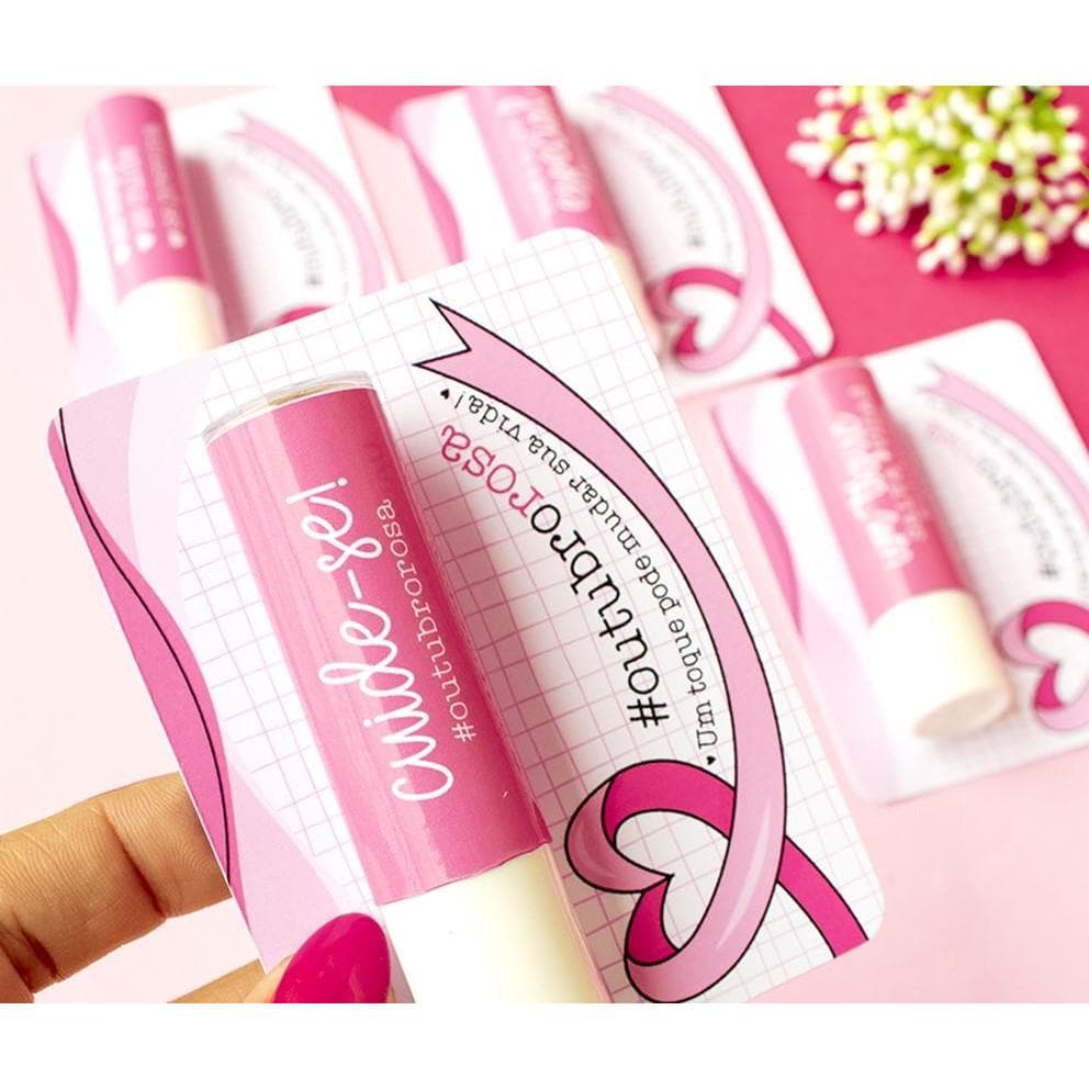 Kit com 30 unidades de Card + Manteiga de cacau (Outubro Rosa)