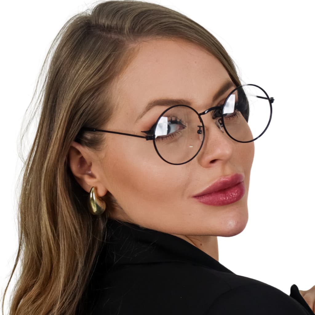 Armação Retrô Redonda Óculos Sem Grau Moda Feminino Super Em Alta Qualidade + Case