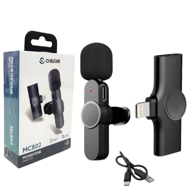 Microfone Lapela S/Fio Compatível Com IOS - MC802 Onistek