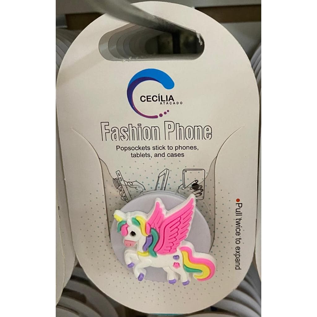 Pocket Socket Suporte Celular Dedo e Popsocket Personagens animados Unicórnio Colorido